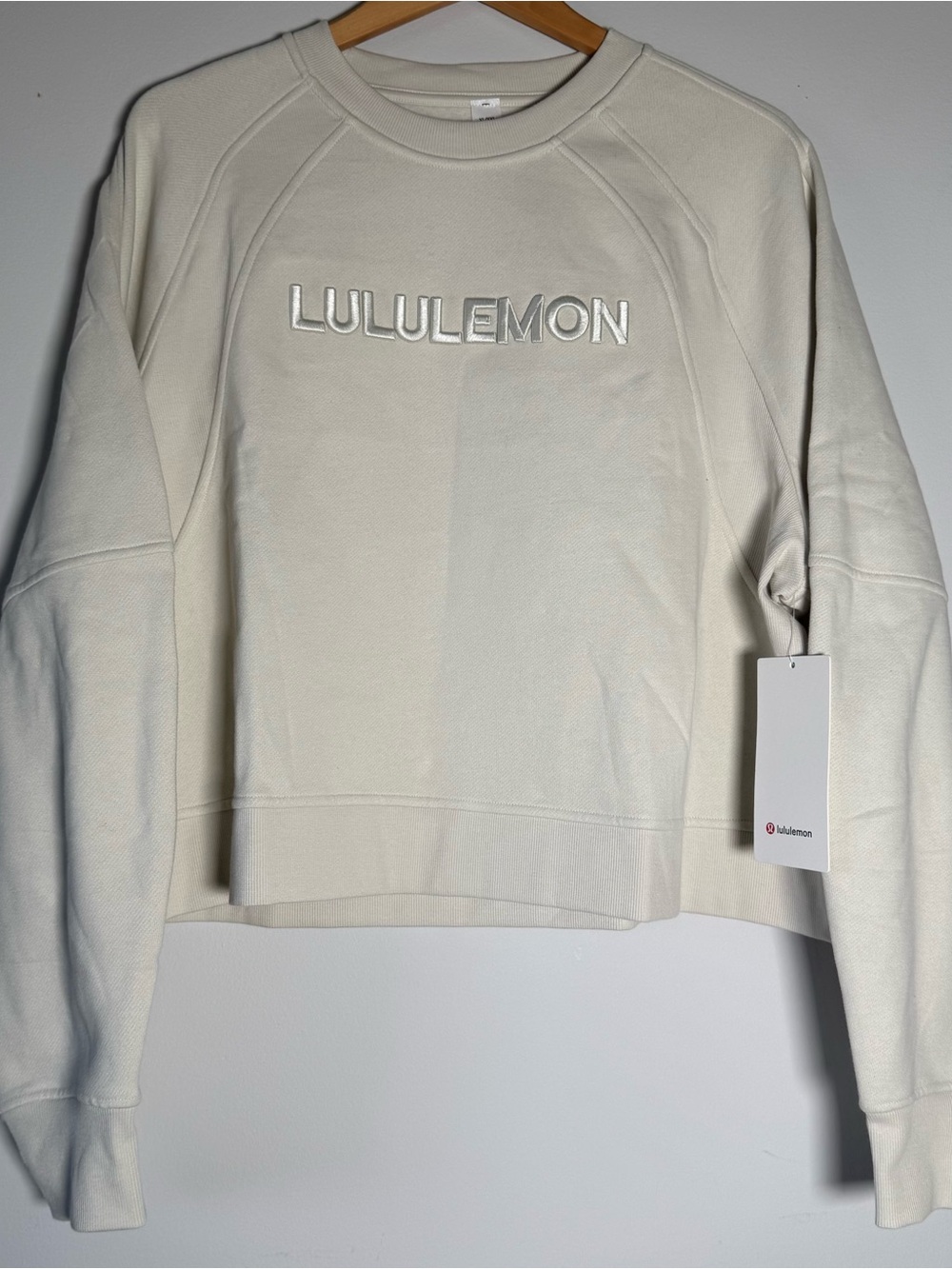 Lululemon Scuba Oversized Pullover Wordmark Bone XL/XXL Crewneck Sweatshirt NWT